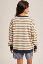 Load image into Gallery viewer, Olive and Navy Stripe Sweatshirts
