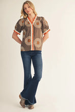 Load image into Gallery viewer, Mocha Embroidered Top
