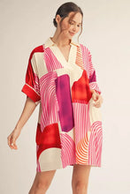 Load image into Gallery viewer, Pink and Orange Geo Print Dress
