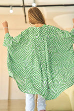 Load image into Gallery viewer, Green and Lavendar Bat Wing Blouse
