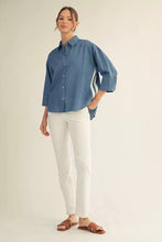Load image into Gallery viewer, Denim Racer Stripe Top
