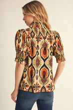 Load image into Gallery viewer, Taupe and Rust Boho Top
