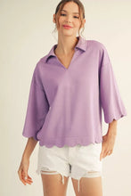 Load image into Gallery viewer, Lavender Scallop Edge Top

