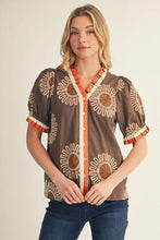 Load image into Gallery viewer, Mocha Embroidered Top

