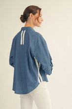 Load image into Gallery viewer, Denim Racer Stripe Top
