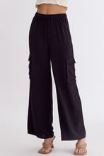 Load image into Gallery viewer, Black Wide Leg Utility Pants
