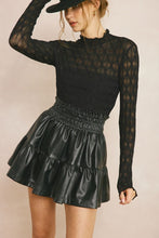 Load image into Gallery viewer, Black Pleather Tiered Skirt
