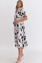Load image into Gallery viewer, White Abstract Print Dress
