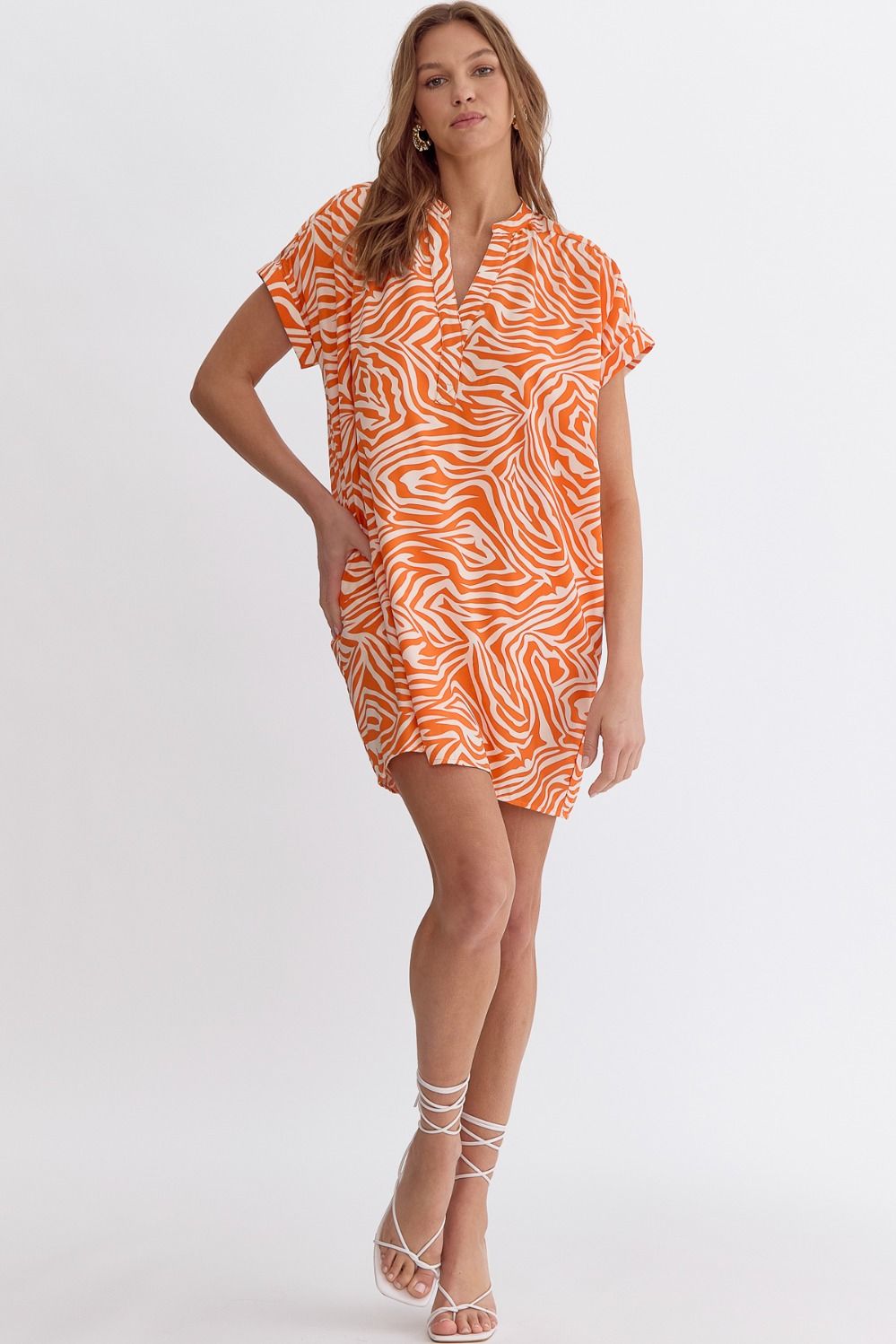 Orange Zebra Print Dress