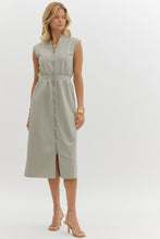 Load image into Gallery viewer, Sage Zip Up Midi Dress
