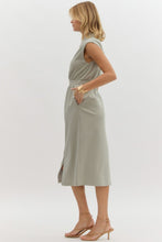 Load image into Gallery viewer, Sage Zip Up Midi Dress
