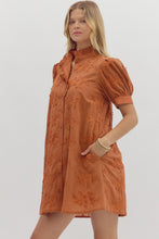 Load image into Gallery viewer, Burnt Orange 3D Pattern Dress
