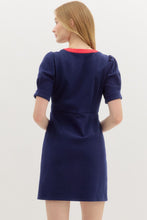 Load image into Gallery viewer, Navy and Red Contrast Dress
