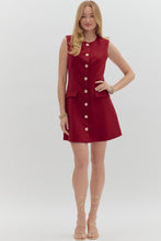 Load image into Gallery viewer, Burgundy Button Up Dress

