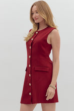 Load image into Gallery viewer, Burgundy Button Up Dress
