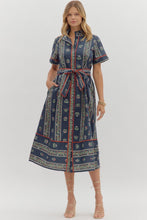 Load image into Gallery viewer, Navy Midi Shirt Dress
