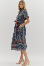 Load image into Gallery viewer, Navy Midi Shirt Dress
