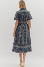 Load image into Gallery viewer, Navy Midi Shirt Dress
