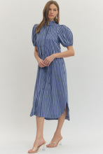 Load image into Gallery viewer, Navy Striped Maxi Dress
