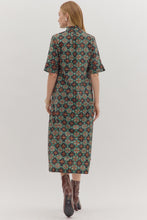 Load image into Gallery viewer, Geometric Shirt Style Midi Dress
