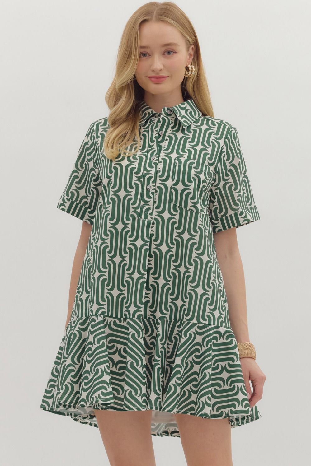 Green Pattern Dress