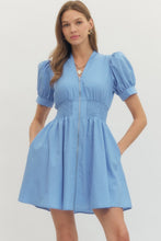 Load image into Gallery viewer, Chambray Gathered Waist Dress
