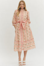 Load image into Gallery viewer, Red and Pink Floral Midi Dress
