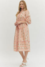 Load image into Gallery viewer, Red and Pink Floral Midi Dress
