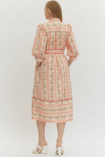 Load image into Gallery viewer, Red and Pink Floral Midi Dress
