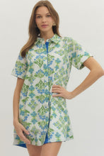 Load image into Gallery viewer, Cream and Blue Floral Dress
