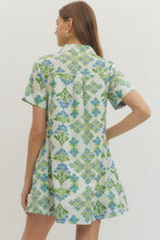 Load image into Gallery viewer, Cream and Blue Floral Dress
