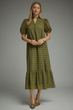 Load image into Gallery viewer, Olive Eyelet Maxi Dress
