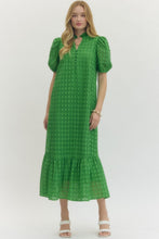 Load image into Gallery viewer, Green Eyelet Maxi Dress
