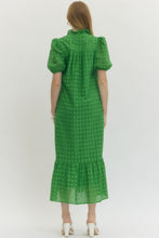 Load image into Gallery viewer, Green Eyelet Maxi Dress
