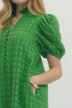 Load image into Gallery viewer, Green Eyelet Maxi Dress
