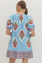 Load image into Gallery viewer, Light Blue Bouquet Dress
