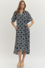 Load image into Gallery viewer, Navy Goe Print Maxi Dress
