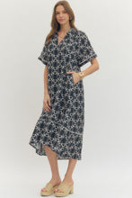 Load image into Gallery viewer, Navy Goe Print Maxi Dress
