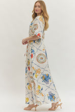 Load image into Gallery viewer, Cream and Royal Midi Dress
