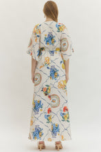 Load image into Gallery viewer, Cream and Royal Midi Dress
