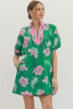 Load image into Gallery viewer, Green Floral Contrast Dress
