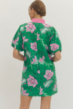Load image into Gallery viewer, Green Floral Contrast Dress
