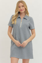 Load image into Gallery viewer, Navy Gingham Zip Dress
