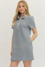 Load image into Gallery viewer, Navy Gingham Zip Dress

