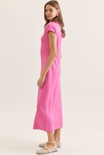 Load image into Gallery viewer, Hot Pink Midi T-shirt Dress
