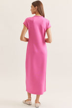 Load image into Gallery viewer, Hot Pink Midi T-shirt Dress
