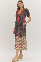 Load image into Gallery viewer, Navy and Red Midi Dress
