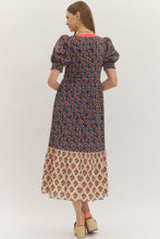 Load image into Gallery viewer, Navy and Red Midi Dress
