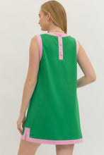 Load image into Gallery viewer, Green Contrast T-shirt Dress
