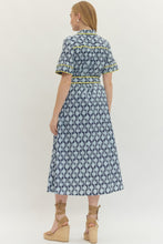 Load image into Gallery viewer, Navy Botanical Midi Dresss
